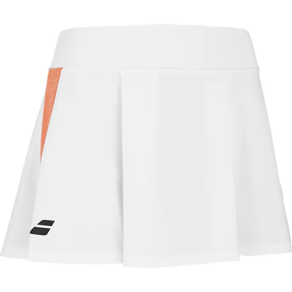 Babolat Play mujer Falda Blanco Naranja Talla M – Falda de tenis y pádel con corte en A - imagen 2