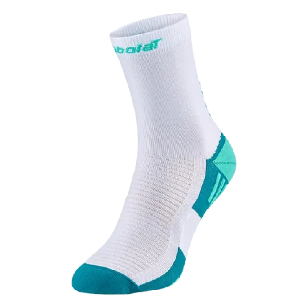 Babolat Calcetines Largos Blanco Verde – Calcetines largos de rendimiento para tenis y pádel & - imagen 1